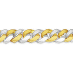 Curb Solid White/Yellow/Rose Gold Handmade Bracelet , 7mm, 6.5-10 Inch