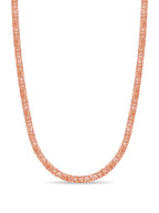 Nugget Solid White/Yellow/Rose Gold Handmade Necklace , 7mm, 16-30 Inch