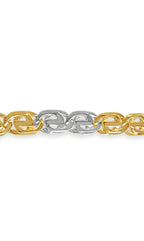 Tiger Eye Solid White/Yellow/Rose Gold Handmade Bracelet , 13mm, 6.5-10 Inch