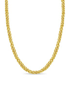 Curb Solid White/Yellow/Rose Gold Handmade Necklace , 15mm, 16-30 Inch