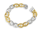 Anchor Mariner Solid White/Yellow/Rose Gold Handmade Bracelet , 13mm, 6.5-10 Inch