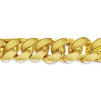Curb Solid White/Yellow/Rose Gold Handmade Necklace , 15mm, 16-30 Inch
