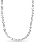 Fancy Rolo Solid White/Yellow/Rose Gold Handmade Necklace , 7mm, 16-30 Inch