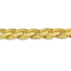 Curb Solid White/Yellow/Rose Gold Handmade Bracelet , 14mm, 6.5-10 Inch