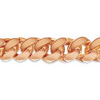 Curb Solid White/Yellow/Rose Gold Handmade Necklace , 15mm, 16-30 Inch