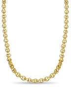 Fancy Rolo Solid White/Yellow/Rose Gold Handmade Necklace , 7mm, 16-30 Inch