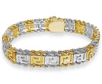Rope & Greek Key Solid White/Yellow/Rose Gold Handmade Bracelet , 12mm, 6.5-10 Inch