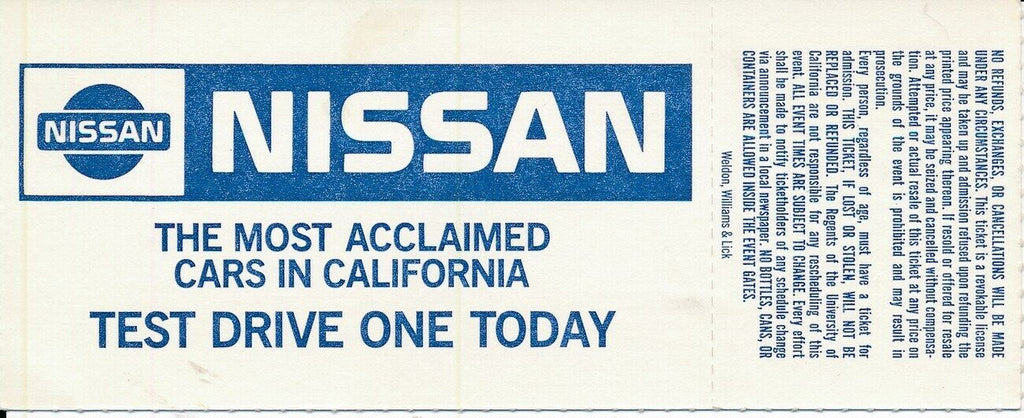 1991 UCLA Bruins vs. Washington State Football Game Full Ticket 148680
