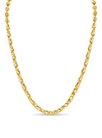 Fancy Rolo Solid White/Yellow/Rose Gold Handmade Necklace , 6mm, 16-30 Inch