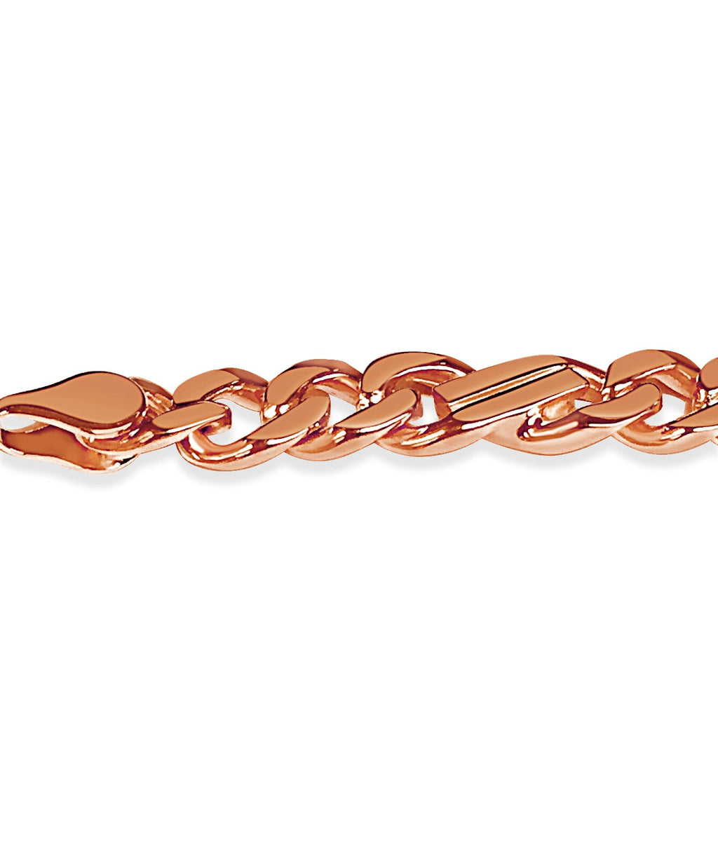Curb Solid White/Yellow/Rose Gold Handmade Necklace , 7mm, 16-30 Inch