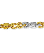 Curb Solid White/Yellow/Rose Gold Handmade Necklace , 7mm, 16-30 Inch