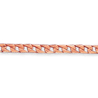 Curb Solid White/Yellow/Rose Gold Handmade Necklace , 7mm, 16-30 Inch