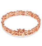 Nugget Solid White/Yellow/Rose Gold Handmade Bracelet , 11mm, 6.5-10 Inch