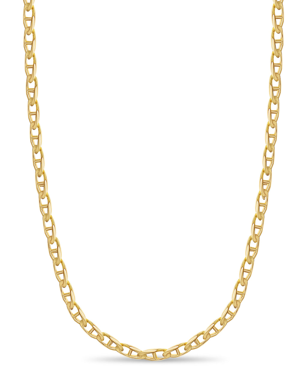 Mariner Solid White/Yellow/Rose Gold Handmade Necklace , 11mm, 16-30 Inch