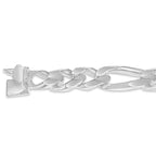 Figaro Solid White/Yellow/Rose Gold Handmade Bracelet , 12mm, 6.5-10 Inch