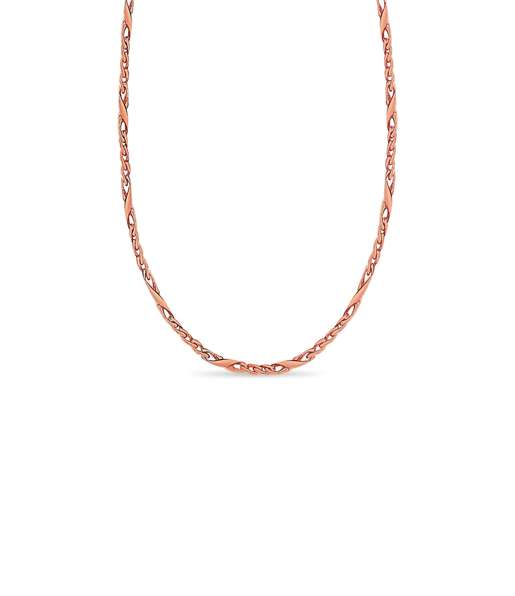XO Curb Solid White/Yellow/Rose Gold Handmade Necklace , 6mm, 16-30 Inch