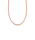 XO Curb Solid White/Yellow/Rose Gold Handmade Necklace , 6mm, 16-30 Inch