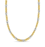 Mariner Solid White/Yellow/Rose Gold Handmade Necklace , 7mm, 16-30 Inch