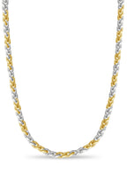 Curb Solid White/Yellow/Rose Gold Handmade Necklace , 13mm, 16-30 Inch
