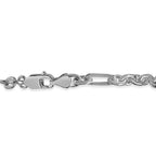 Rolo (Figaro) Solid White/Yellow/Rose Gold Handmade Necklace , 5mm, 16-30 Inch