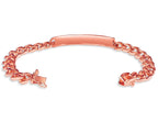 ID Curb Solid White/Yellow/Rose Gold Handmade Bracelet , 9mm, 6.5-10 Inch