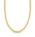 Mariner Solid White/Yellow/Rose Gold Handmade Necklace , 7mm, 16-30 Inch