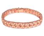 Nugget Solid White/Yellow/Rose Gold Handmade Bracelet , 9mm, 6.5-10 Inch