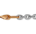Rolo (Figaro) Solid White/Yellow/Rose Gold Handmade Necklace , 7mm, 16-30 Inch