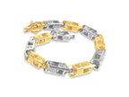 Fancy Screw Solid White/Yellow/Rose Gold Handmade Bracelet , 7mm, 6.5-10 Inch