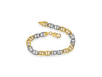 Mariner Solid White/Yellow/Rose Gold Handmade Bracelet , 8mm, 6.5-10 Inch
