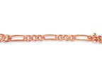 Figaro Solid White/Yellow/Rose Gold Handmade Bracelet , 5mm, 6.5-10 Inch