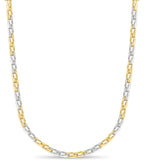 Curb Solid White/Yellow/Rose Gold Handmade Necklace , 9mm, 16-30 Inch