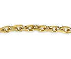 Fancy Rolo Solid White/Yellow/Rose Gold Handmade Bracelet , 7mm, 6.5-10 Inch