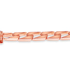 Curb Solid White/Yellow/Rose Gold Handmade Necklace , 9mm, 16-30 Inch