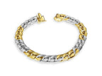 Curb Solid White/Yellow/Rose Gold Handmade Bracelet , 9mm, 6.5-10 Inch
