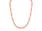 Figaro Solid White/Yellow/Rose Gold Handmade Necklace , 8mm, 16-30 Inch