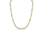 Figaro Solid White/Yellow/Rose Gold Handmade Necklace , 8mm, 16-30 Inch