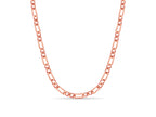 Figaro Solid White/Yellow/Rose Gold Handmade Necklace , 7mm, 16-30 Inch