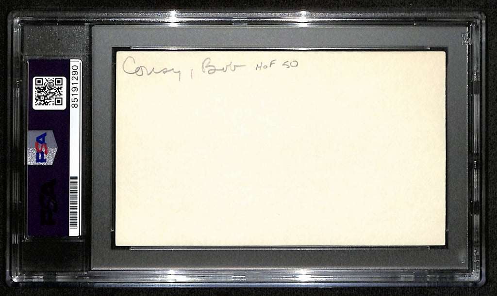 Bob Cousy HOF Signed/Auto 3x5 Index Card Boston Celtics PSA/DNA 188562