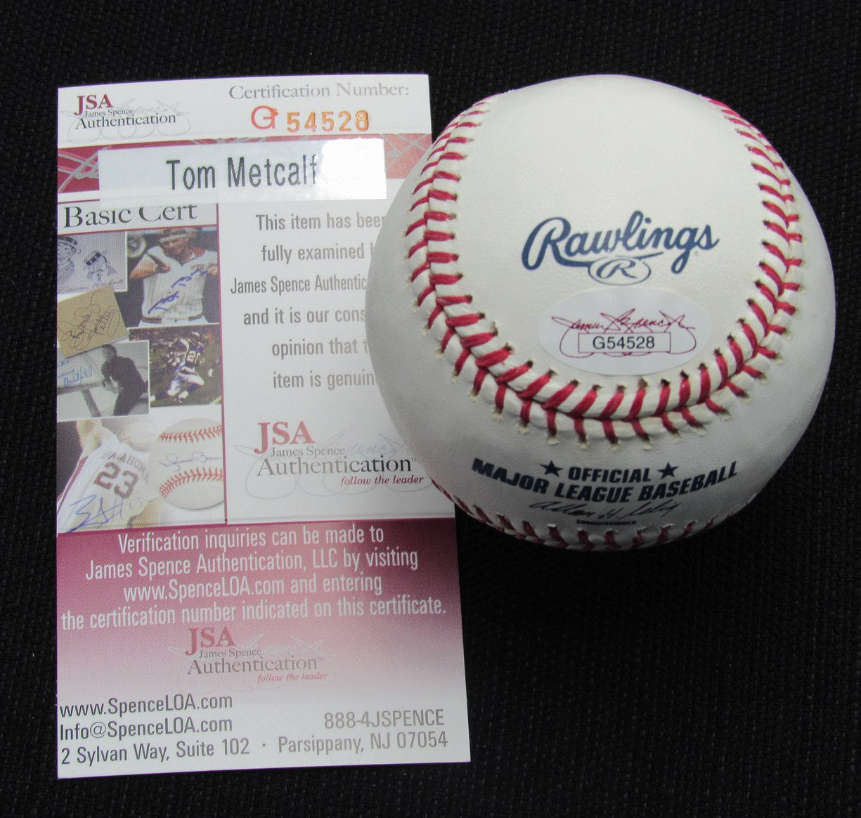 Tom Metcalf Signed/Auto Yankees 100th OML Baseball JSA  186912