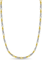 Figaro Solid White/Yellow/Rose Gold Handmade Necklace , 5mm, 16-30 Inch