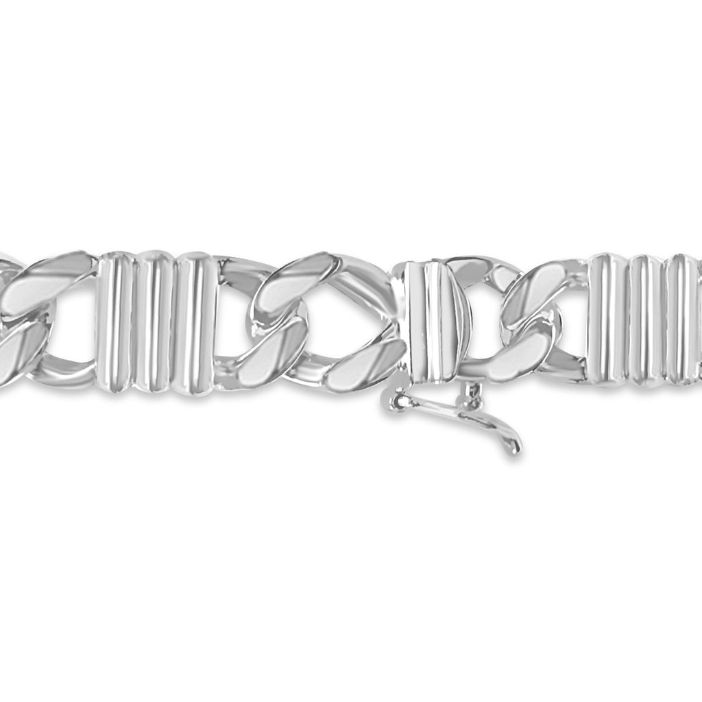 Curb Solid White/Yellow/Rose Gold Handmade Bracelet , 9mm, 6.5-10 Inch