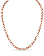 Fancy Rolo Solid White/Yellow/Rose Gold Handmade Necklace , 5mm, 16-30 Inch