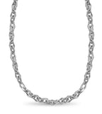 Fancy Rolo Solid White/Yellow/Rose Gold Handmade Necklace , 10mm, 16-30 Inch
