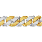 Miami Cuban Solid White/Yellow/Rose Gold Handmade Bracelet , 13mm, 6.5-10 Inch
