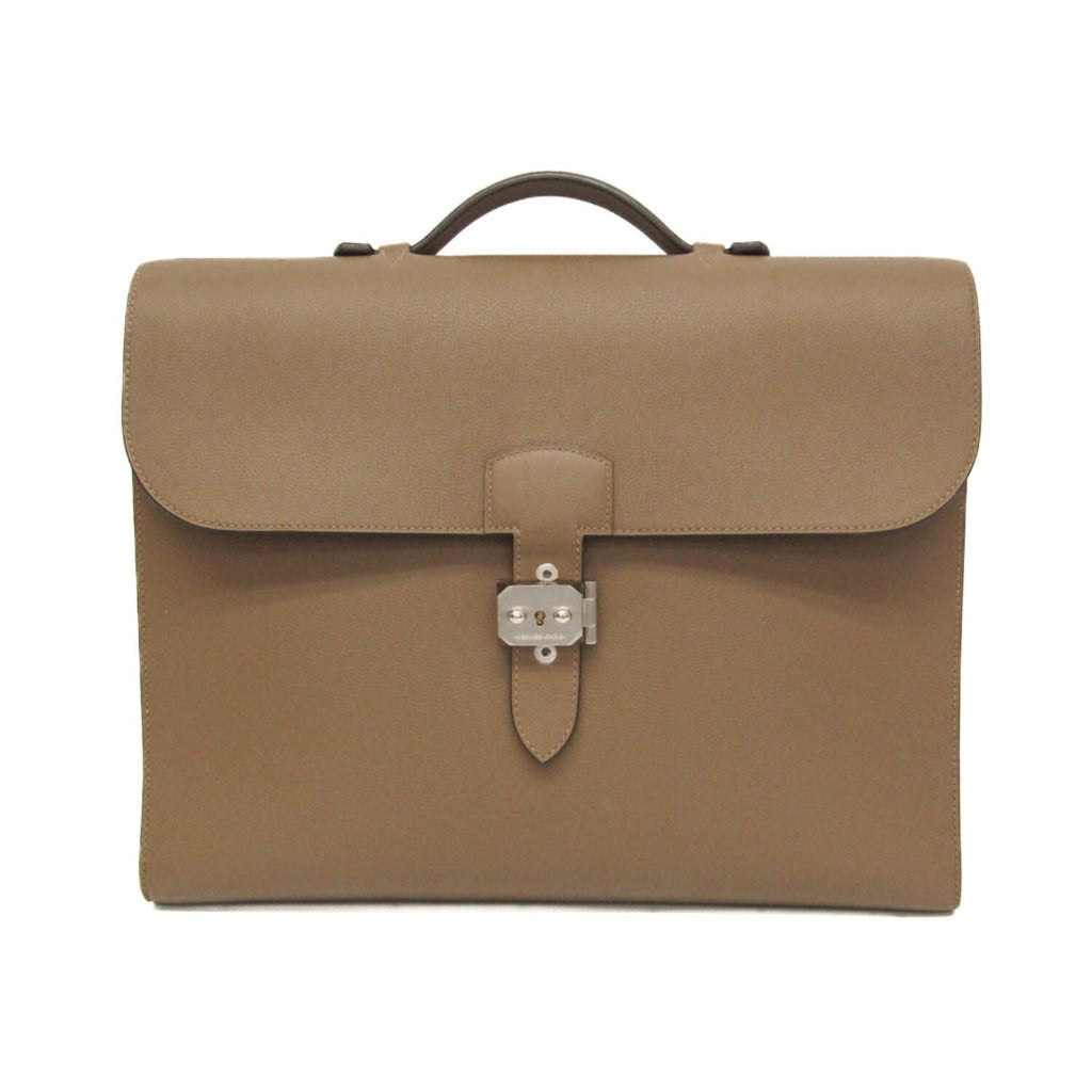 Hermès // Taurillon Clemence Leather Sac à Dépêches Briefcase // Etoupe Gray // Pre-Owned