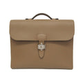 Hermès // Taurillon Clemence Leather Sac à Dépêches Briefcase // Etoupe Gray // Pre-Owned