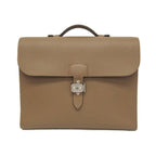 Hermès // Taurillon Clemence Leather Sac à Dépêches Briefcase // Etoupe Gray // Pre-Owned