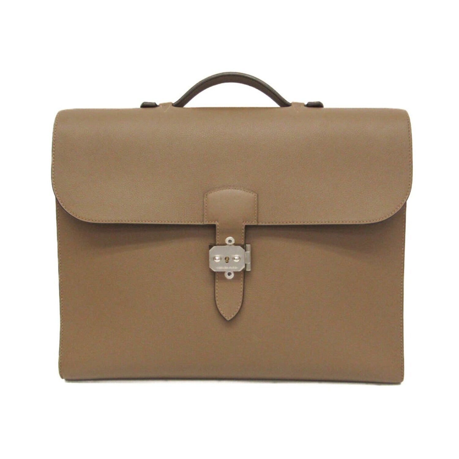 Hermès // Taurillon Clemence Leather Sac à Dépêches Briefcase // Etoupe Gray // Pre-Owned