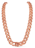 Miami Cuban Solid White/Yellow/Rose Gold Handmade Necklace , 16mm, 16-30 Inch